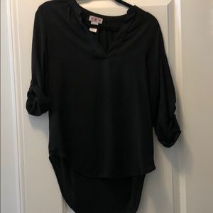 Black v-neck blouse